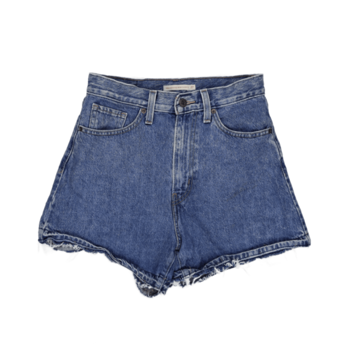 Levi's Women's Vintage Blue High-Waisted Denim Shorts W27 7 In Cotton