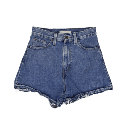 Levi's Women's Vintage Blue High-Waisted Denim Shorts W27 7 In Cotton