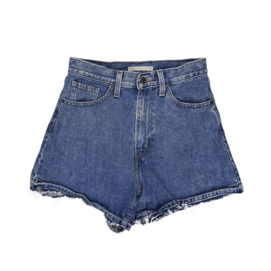 Levi's Women's Vintage Blue High-Waisted Denim Shorts W27 7 In Cotton