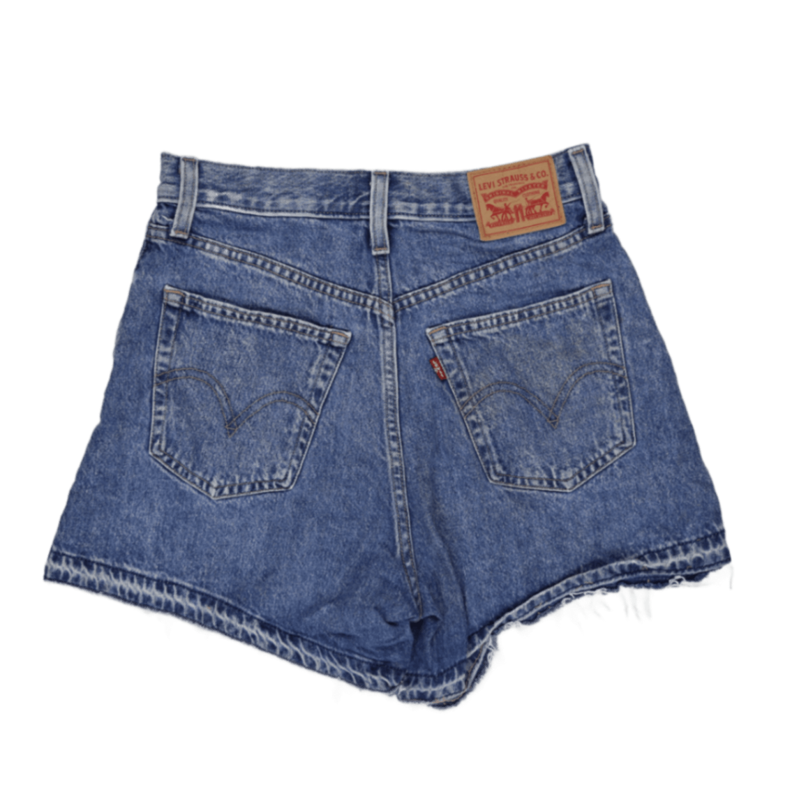 Levi's Women's Vintage Blue High-Waisted Denim Shorts W27 7 In Cotton