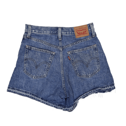 Levi's Women's Vintage Blue High-Waisted Denim Shorts W27 7 In Cotton