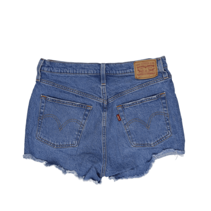 Levi's 501 Womens Mid Blue Distressed Denim Shorts W31 100 Cotton Vintage