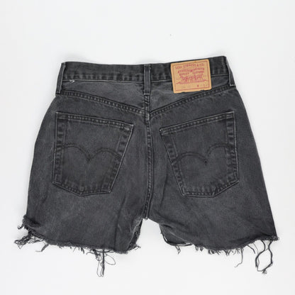 Levi's Black Distressed Denim Shorts W31 L32 Vintage Cotton