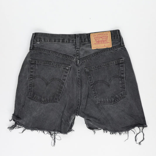 Levi's Black Distressed Denim Shorts W31 L32 Vintage Cotton