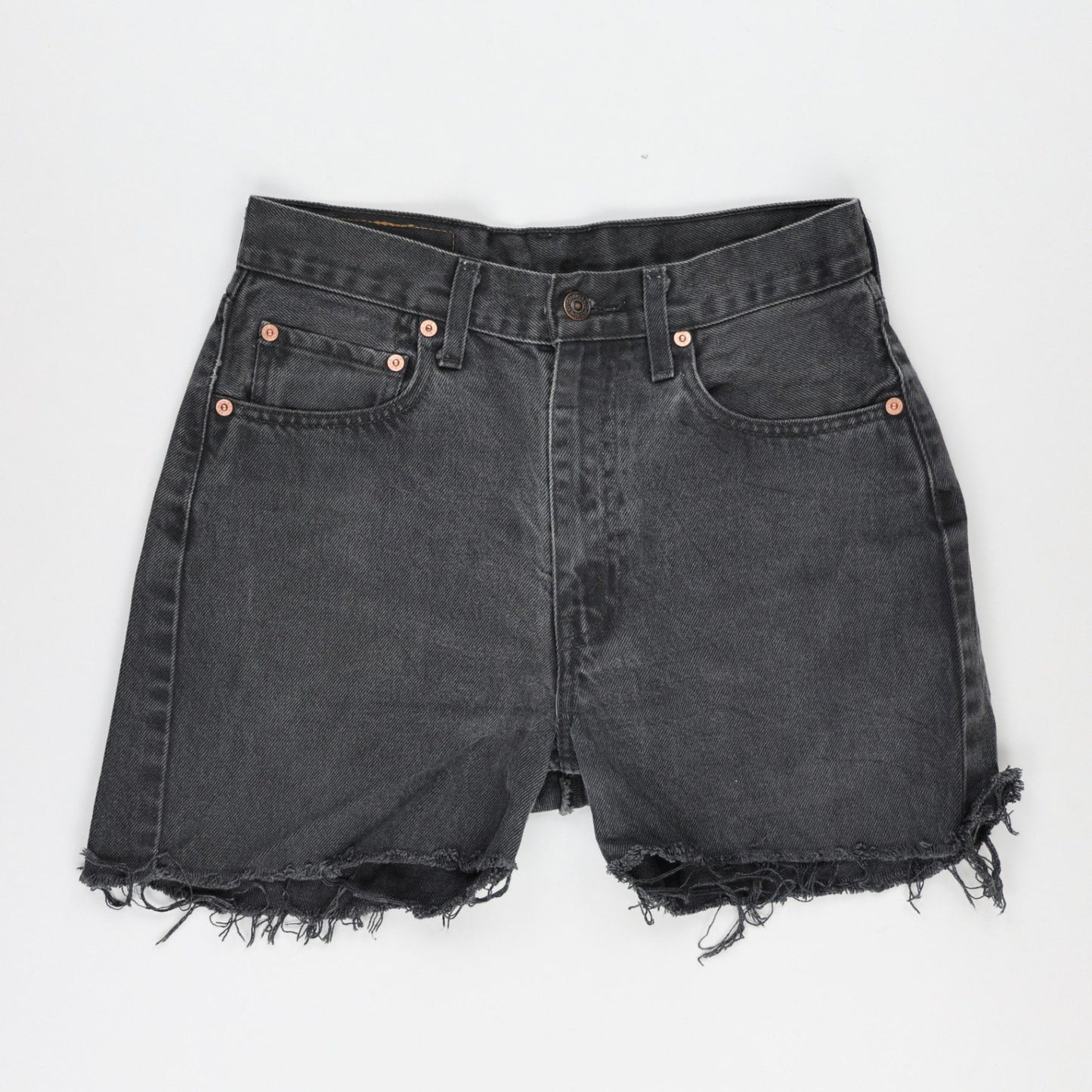 Levi's Black Distressed Denim Shorts W31 L32 Vintage Cotton