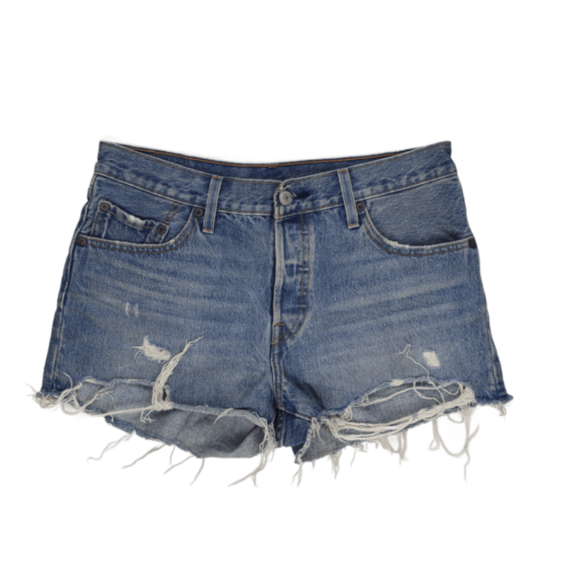 Levi's 501 Vintage Distressed Denim Shorts Blue W32 Cotton Denim