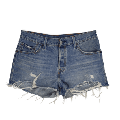 Levi's 501 Vintage Distressed Denim Shorts Blue W32 Cotton Denim