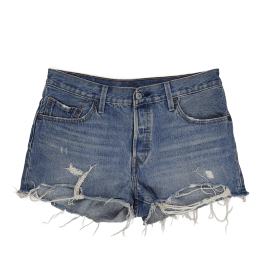 Levi's 501 Vintage Distressed Denim Shorts Blue W32 Cotton Denim