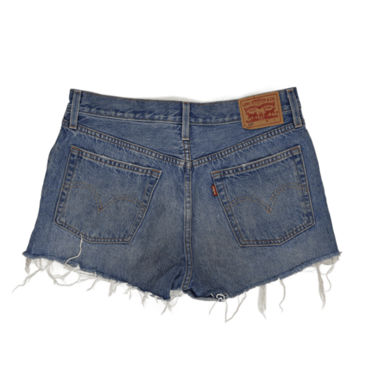 Levi's 501 Vintage Distressed Denim Shorts Blue W32 Cotton Denim
