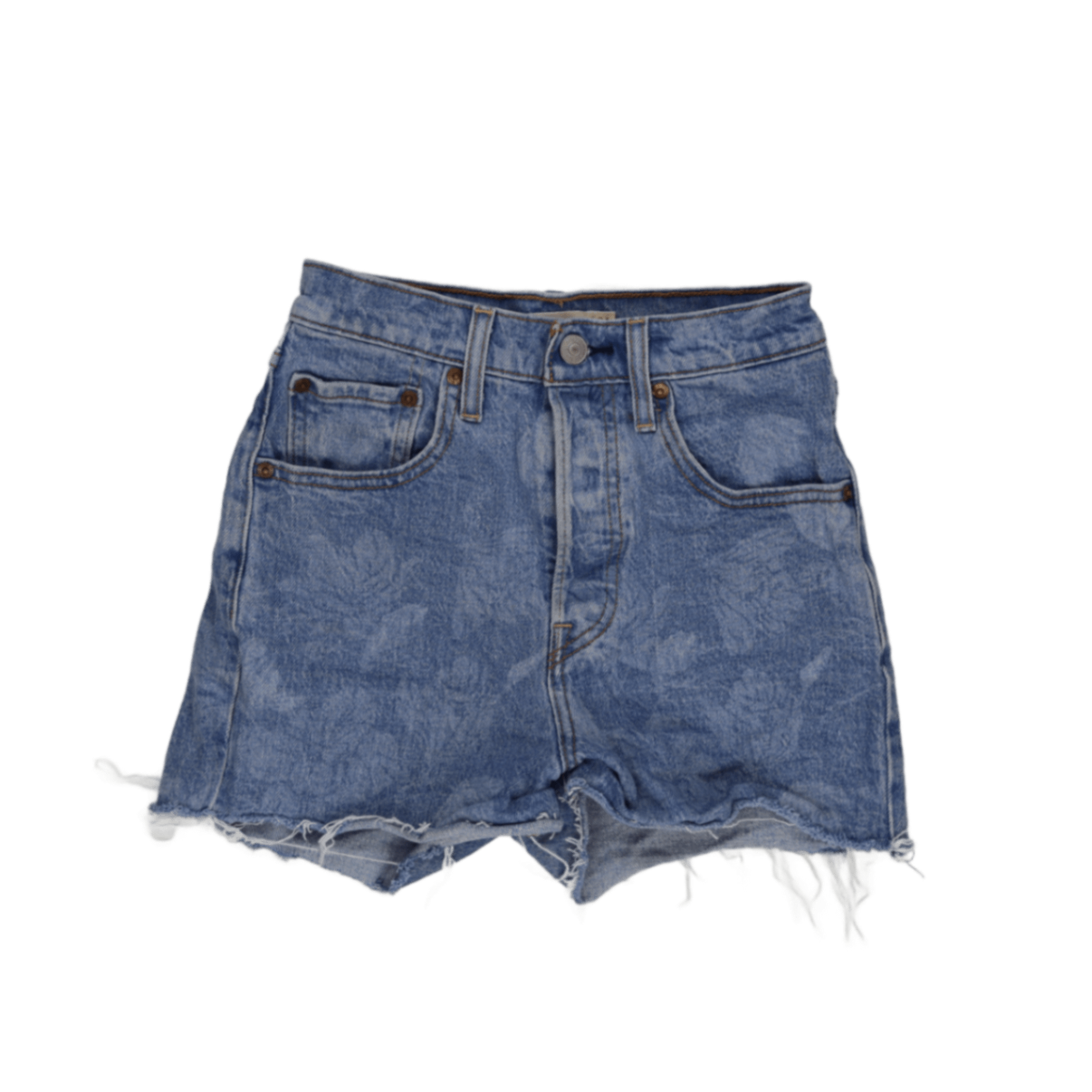 Levi's High Waisted Distressed Blue Denim Shorts W29 Vintage 100% Cotton
