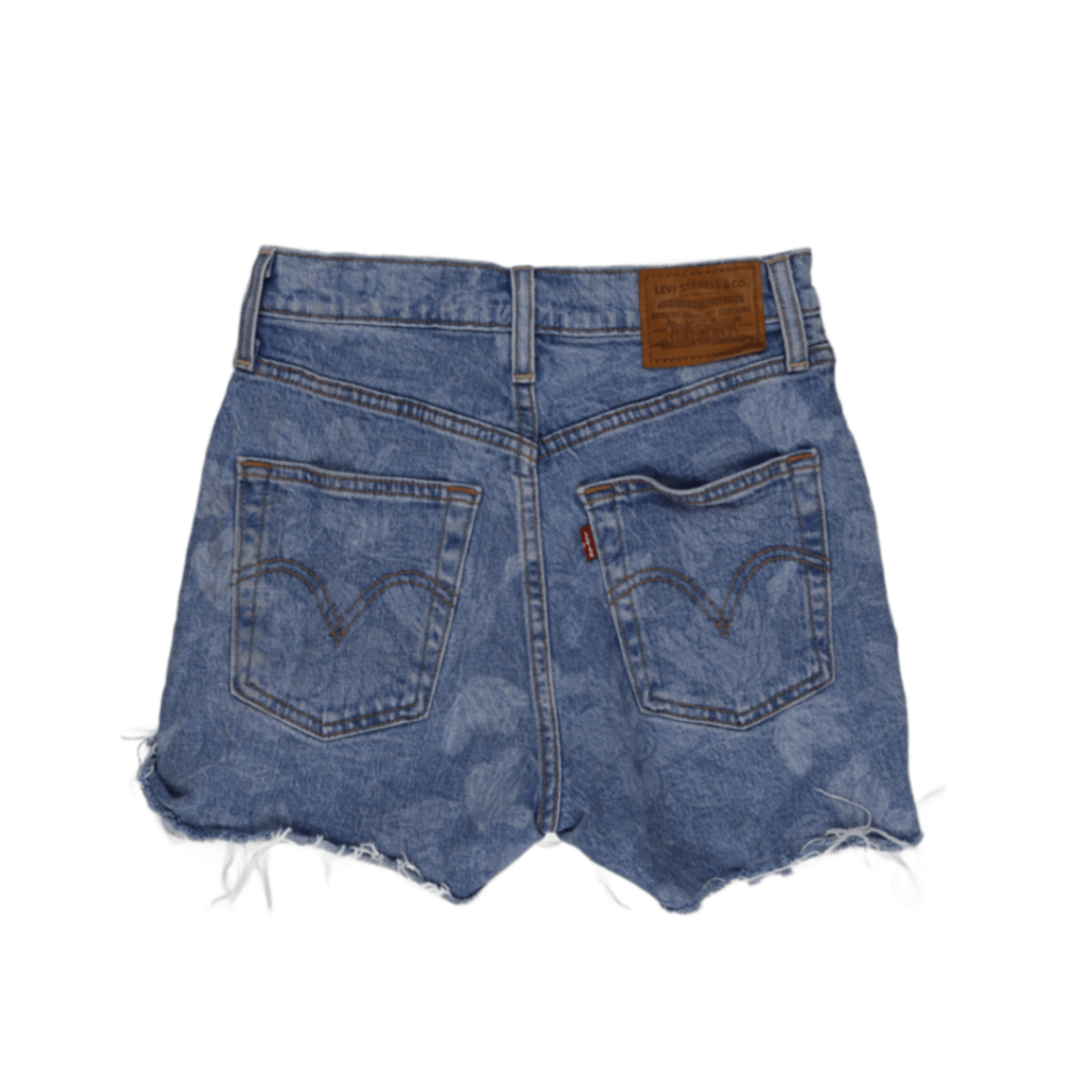 Levi's High Waisted Distressed Blue Denim Shorts W29 Vintage 100% Cotton