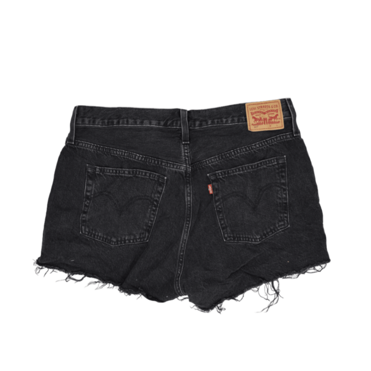 Levi's 501 Women's Vintage Black Denim Cut Off Shorts W31 Cotton