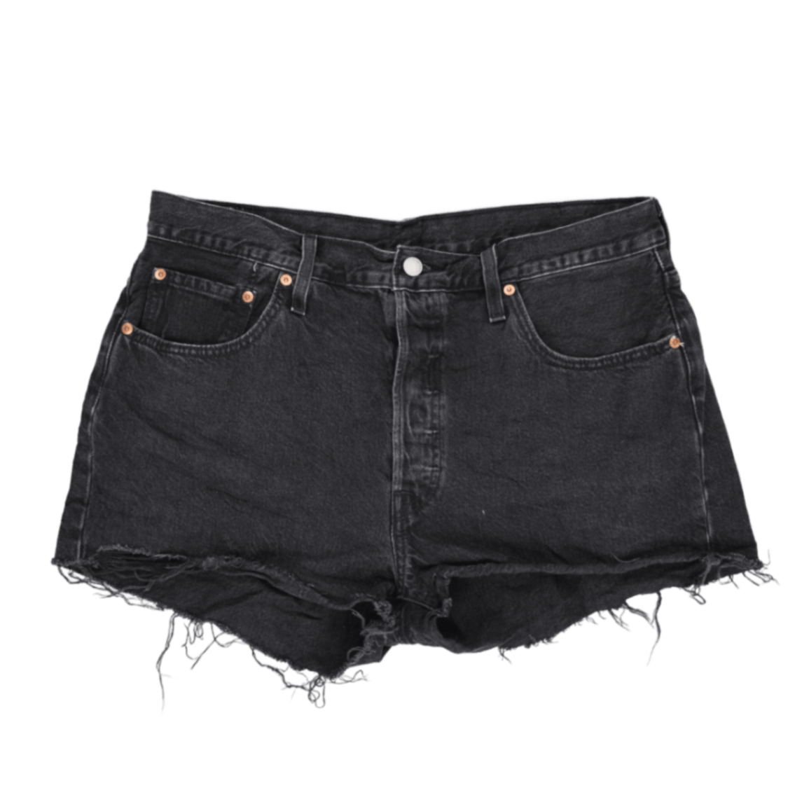 Levi's 501 Women's Vintage Black Denim Cut Off Shorts W31 Cotton