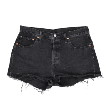 Levi's 501 Women's Vintage Black Denim Cut Off Shorts W31 Cotton