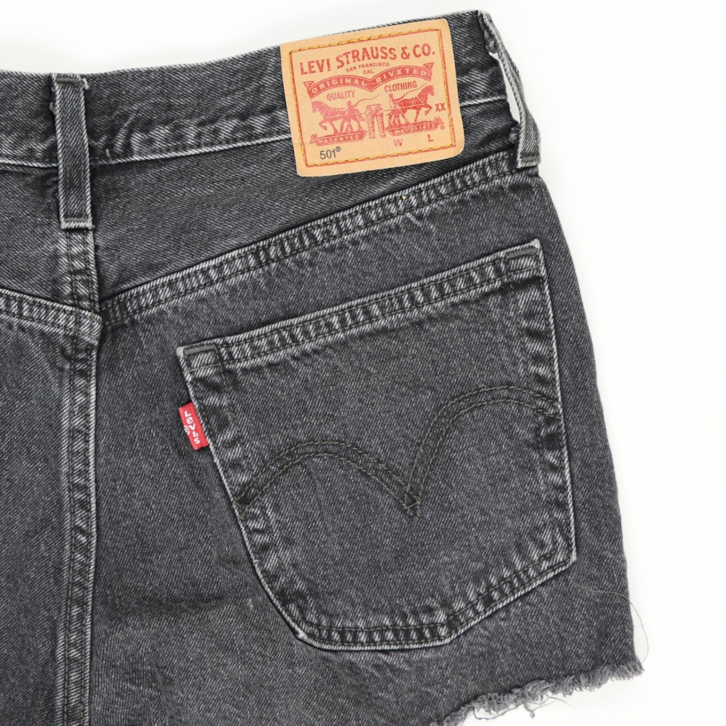 Levi's 501 High Rise Black Denim Shorts W31 L30 100% Cotton Vintage Women's Clothing