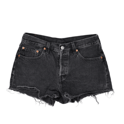 Levi's 501 High Rise Black Denim Shorts W31 L30 100% Cotton Vintage Women's Clothing
