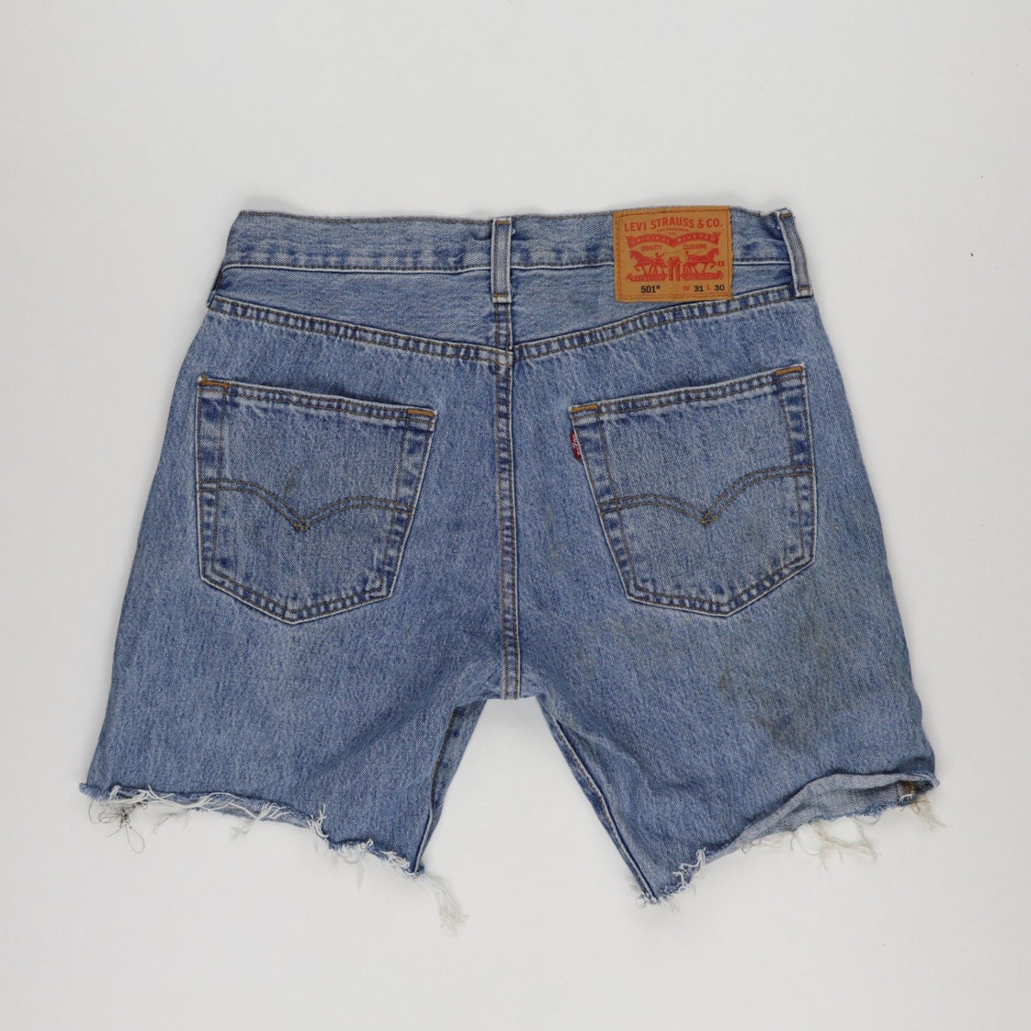 Levi's 501 Vintage Distressed Denim Cut Off Shorts Blue W31 L30 100 Percent Cotton
