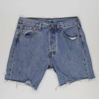 Levi's 501 Vintage Distressed Denim Cut Off Shorts Blue W31 L30 100 Percent Cotton