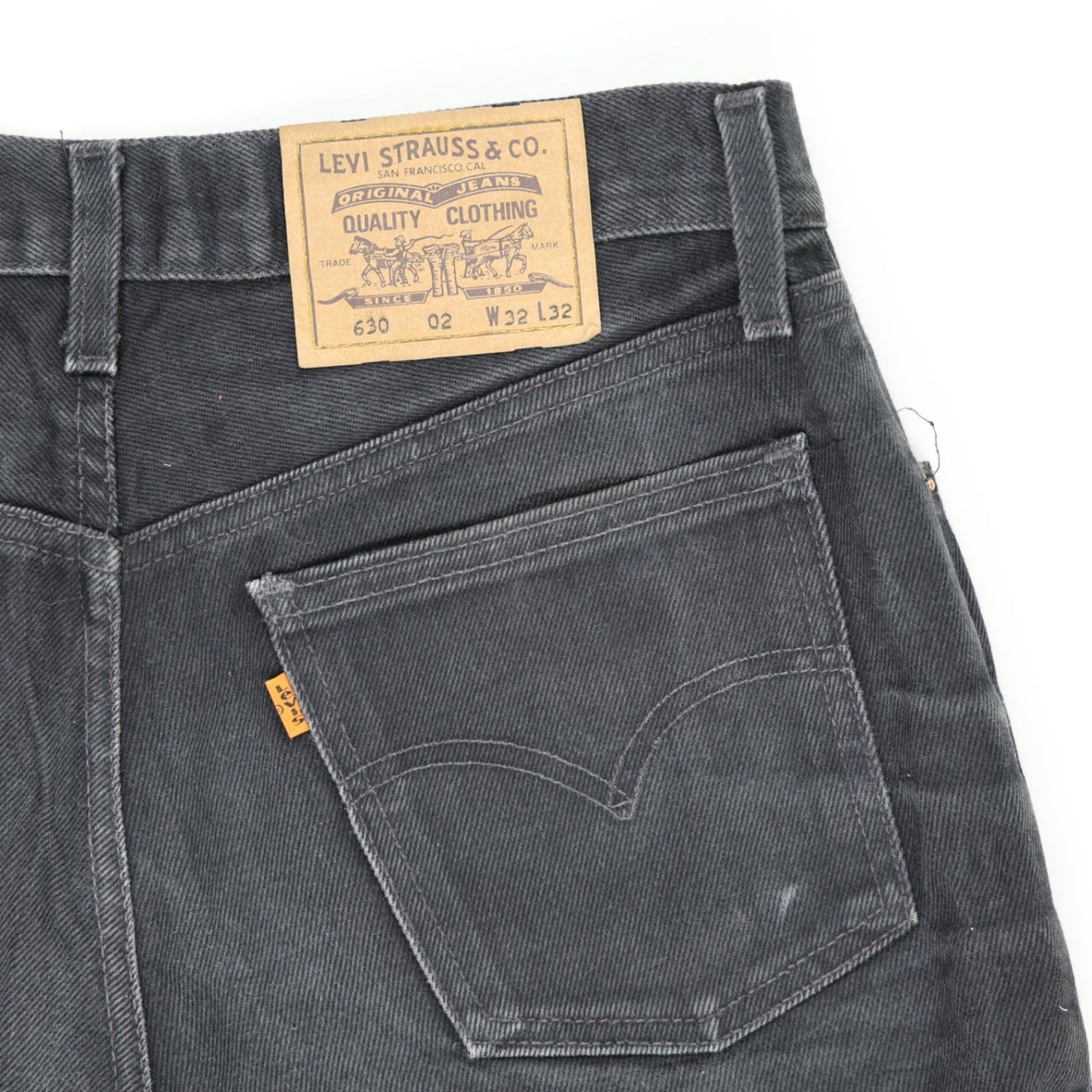 Levi's Vintage Black Denim High Waist Cut-Off Shorts W32 L32 Cotton