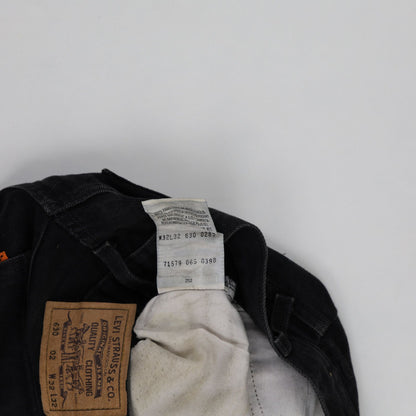 Levi's Vintage Black Denim High Waist Cut-Off Shorts W32 L32 Cotton