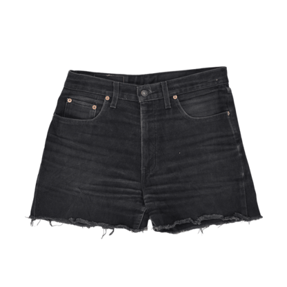Levi's Vintage Black Denim High Waist Cut-Off Shorts W32 L32 Cotton