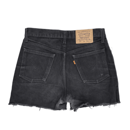 Levi's Vintage Black Denim High Waist Cut-Off Shorts W32 L32 Cotton