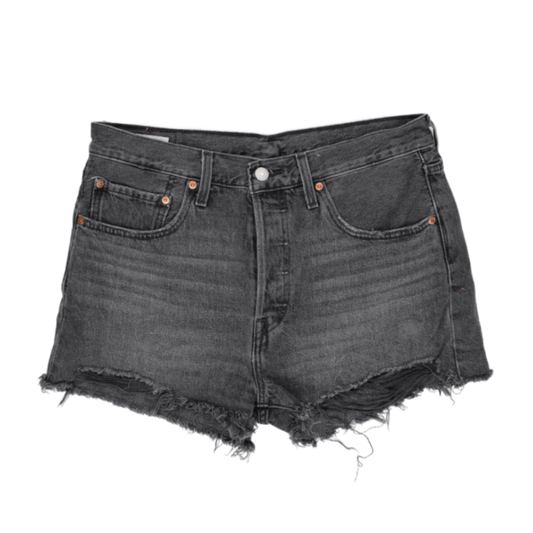 Levi's 501 Vintage Black Denim Cut-Off Shorts W27 100% Cotton
