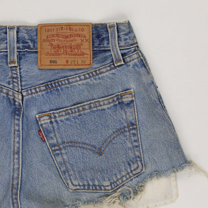 Levi's 501 Vintage Denim Shorts Blue W25 L30 Cotton Denim Women