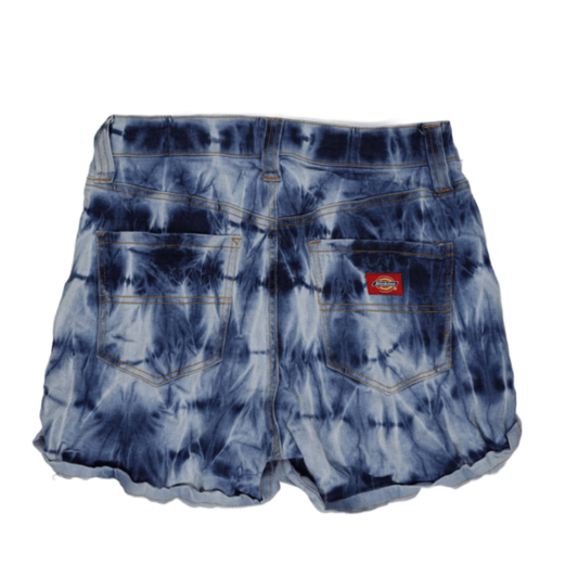 Dickies High Waist Denim Shorts Blue Tie Dye Size 28 Cotton Denim Vintage