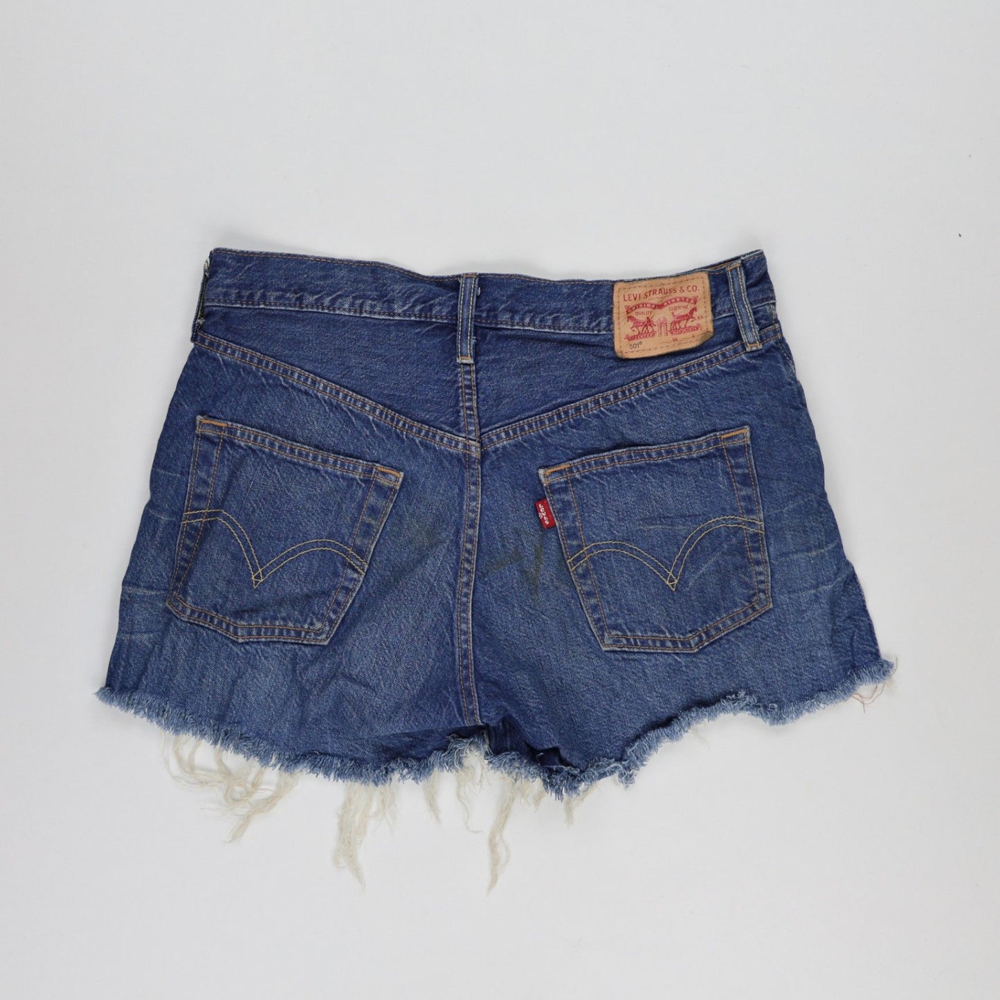 Levi's 501 Vintage Distressed Denim Shorts Blue W30 Cotton Women's
