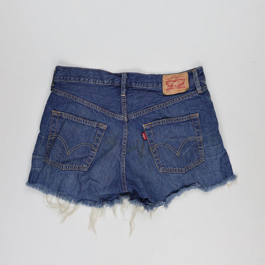 Levi's 501 Vintage Distressed Denim Shorts Blue W30 Cotton Women's