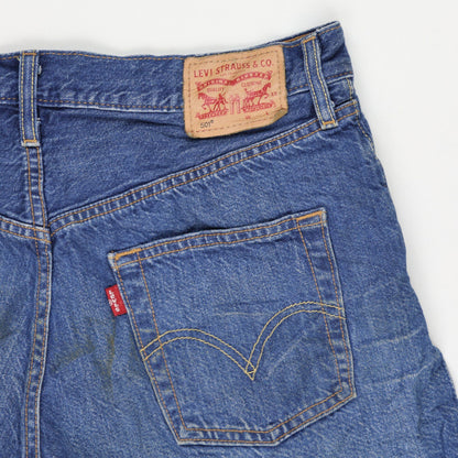 Levi's 501 Vintage Distressed Denim Shorts Blue W30 Cotton Women's