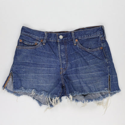 Levi's 501 Vintage Distressed Denim Shorts Blue W30 Cotton Women's