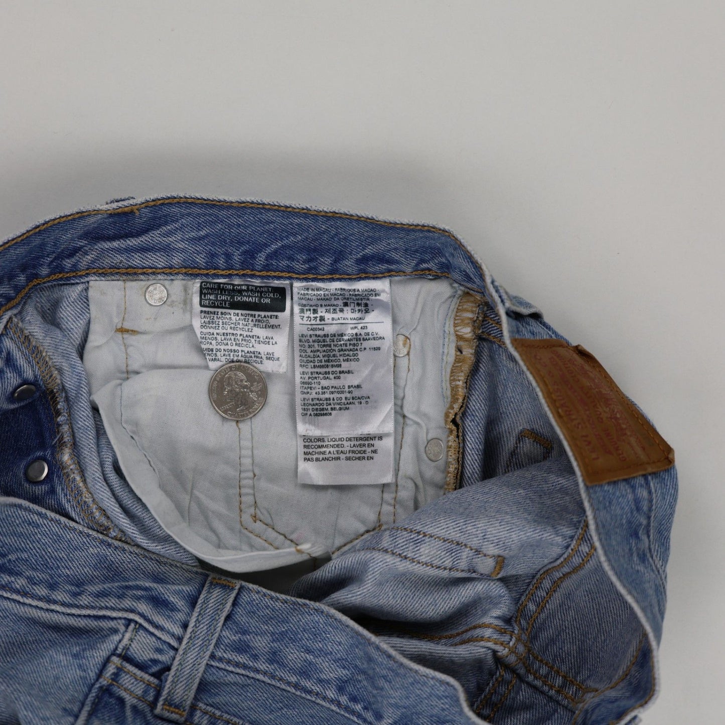 Levi's Vintage High Waisted Distressed Denim Shorts Light Blue W30 Cotton