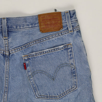 Levi's Vintage High Waisted Distressed Denim Shorts Light Blue W30 Cotton