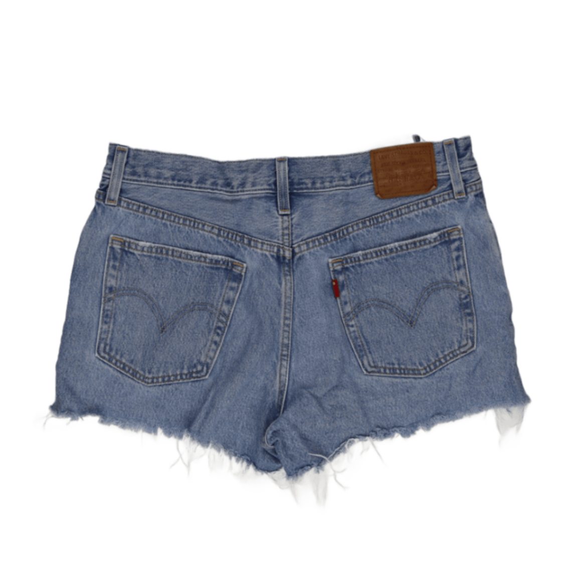 Levi's Vintage High Waisted Distressed Denim Shorts Light Blue W30 Cotton