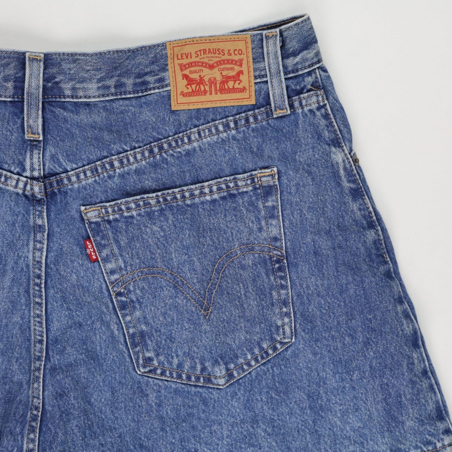 Levi's Vintage Blue Denim Shorts W34 100 Cotton High Waisted