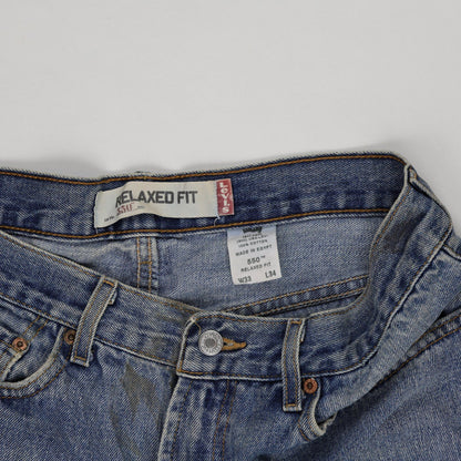 Levi's 550 Relaxed Fit Vintage Denim Cut-Off Shorts Blue W33 L34 100% Cotton