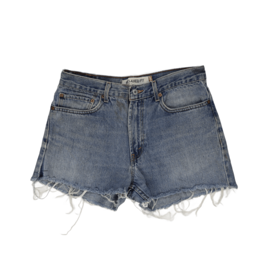 Levi's 550 Relaxed Fit Vintage Denim Cut-Off Shorts Blue W33 L34 100% Cotton
