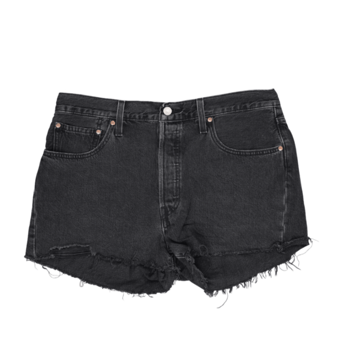 Levi's 501 Original Black Denim Shorts Women's W30 Vintage Cotton 6 Inch Inseam