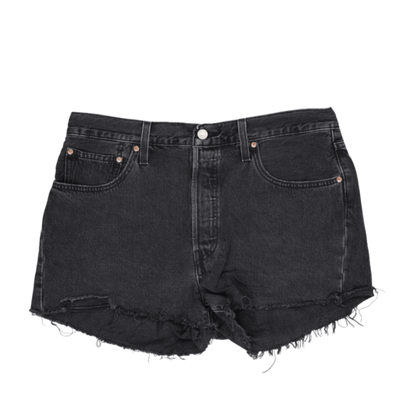 Levi's 501 Original Black Denim Shorts Women's W30 Vintage Cotton 6 Inch Inseam