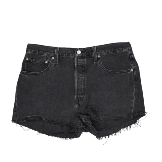 Levi's 501 Original Black Denim Shorts Women's W30 Vintage Cotton 6 Inch Inseam