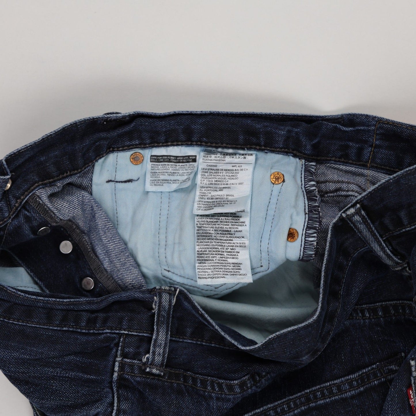 Levi's 501 Distressed Denim Shorts Blue W34 100 Percent Cotton Vintage