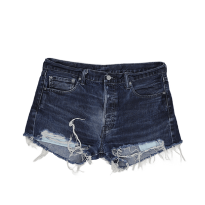 Levi's 501 Distressed Denim Shorts Blue W34 100 Percent Cotton Vintage