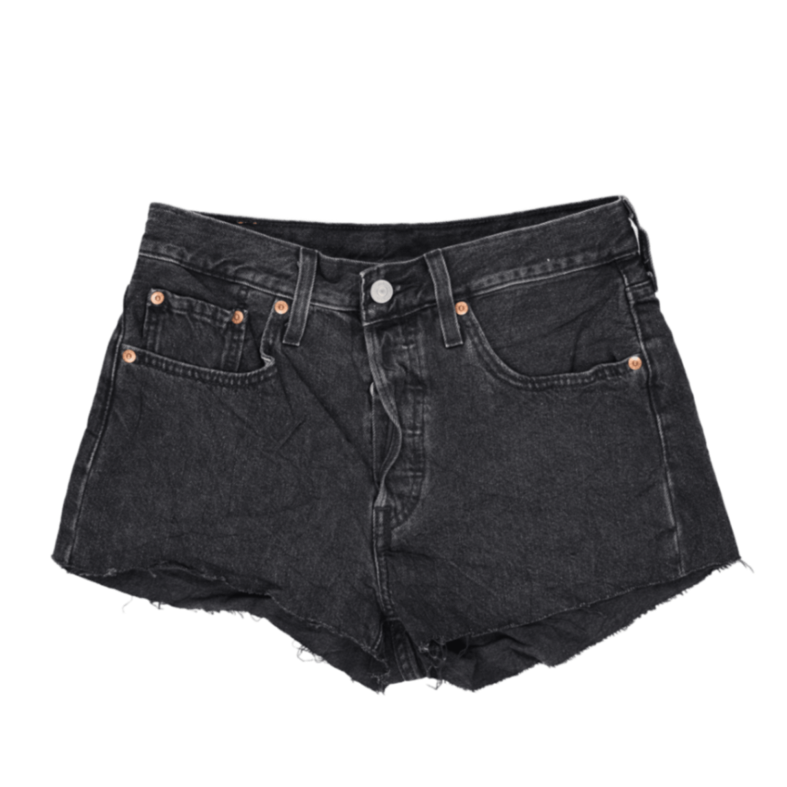 Levi's 501 Vintage Black Denim Shorts Womens W29 100% Cotton 5 Inch Inseam