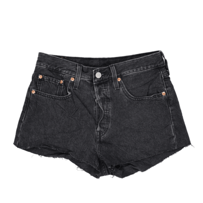 Levi's 501 Vintage Black Denim Shorts Womens W29 100% Cotton 5 Inch Inseam