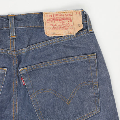 Levi's 501 High Rise Denim Shorts Vintage Blue 38W Cotton Denim