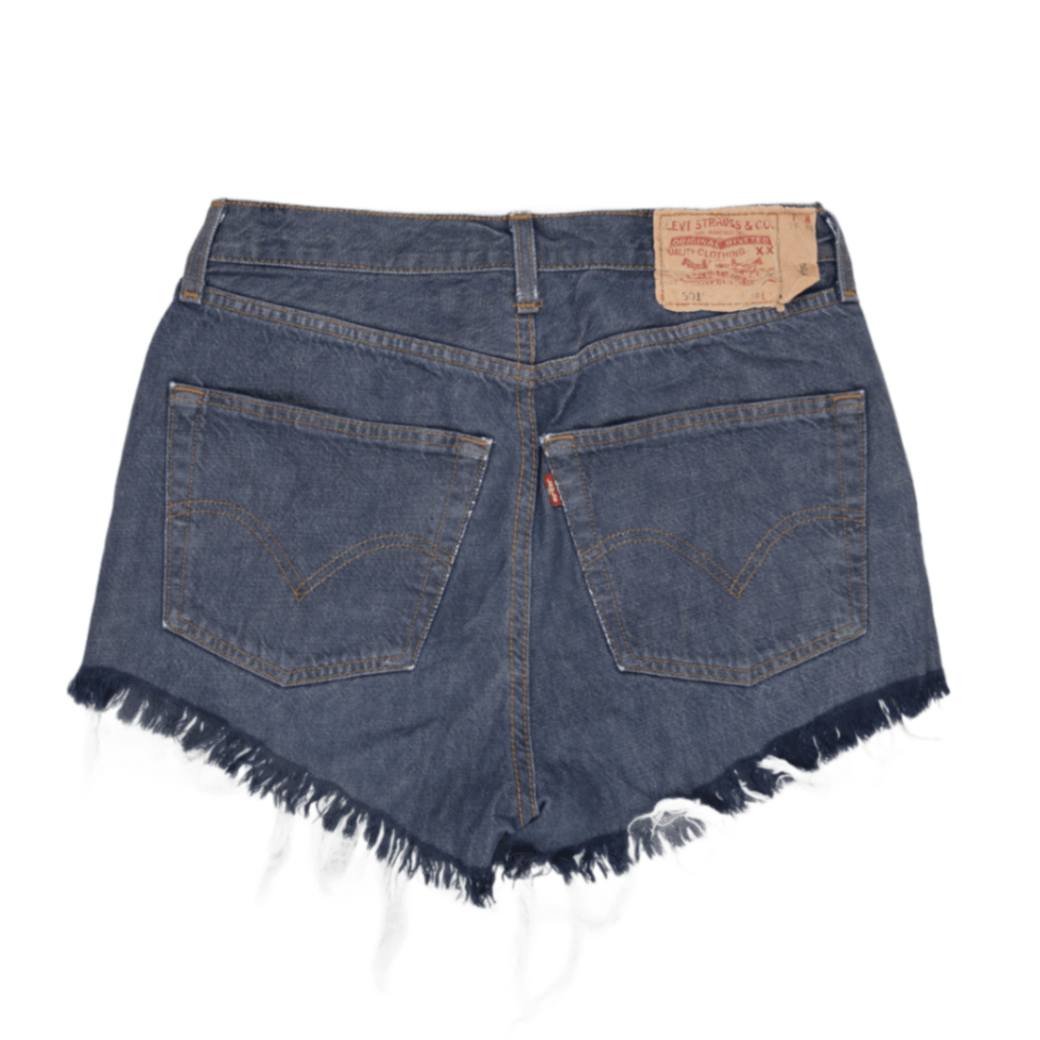 Levi's 501 High Rise Denim Shorts Vintage Blue 38W Cotton Denim