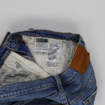 Levi's 501 Vintage High Waisted Distressed Denim Shorts Blue W30 Cotton