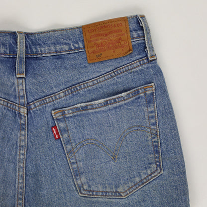 Levi's 501 Vintage High Waisted Distressed Denim Shorts Blue W30 Cotton